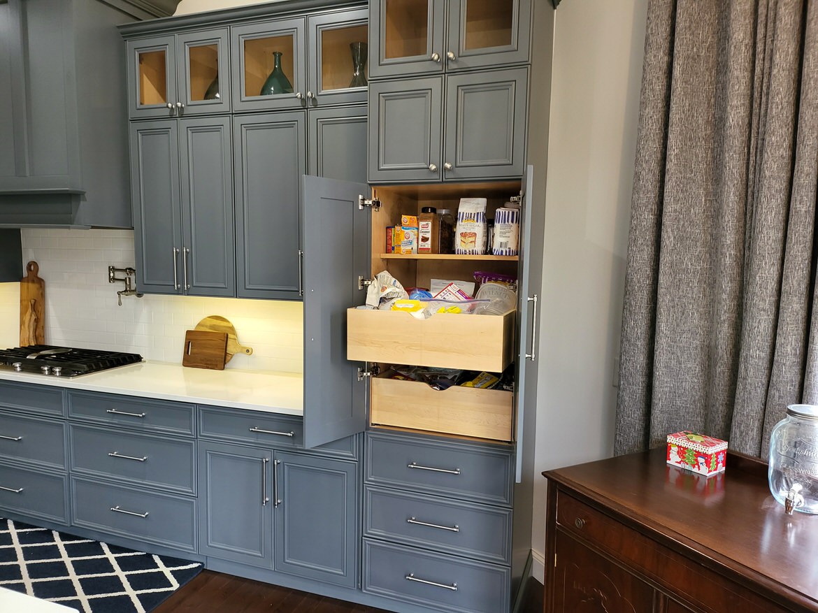 Custom cabinet with pullout drawers